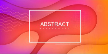 Çerçeve ve soyut dalgalı desenli pembe spektrum arka plan.