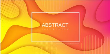 Çerçeve ve soyut dalgalı desenli turuncu spektrum arka plan.