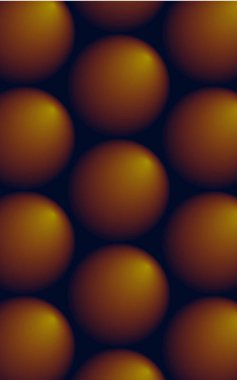 Parlak 3d topları ile turuncu soyut arka plan. 