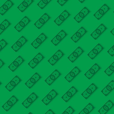 Dolar banknotlar desen ile para veya finans yeşil arka plan.
