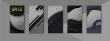 Sosyal ağlar hikayeleri için saydam editable şablonlar, inst