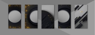 Sosyal ağlar hikayeleri için saydam editable şablonlar, inst