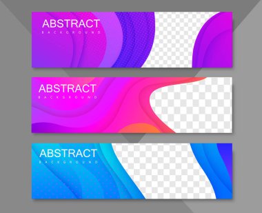 Geometrik desenli soyut renkli afişseti.