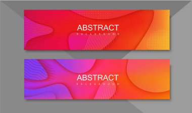 Geometrik desenli soyut renkli afişseti.