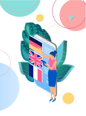 Dil kursları online. sm ile arka plan veya ana sayfa şablonu