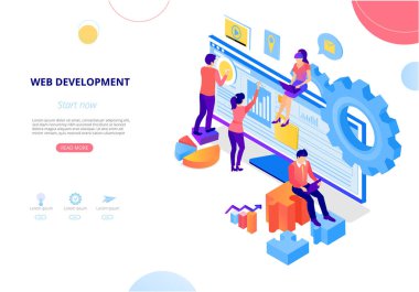 Web geliştirme. Bilgisayarla açılış sayfası veya ana sayfa şablonu