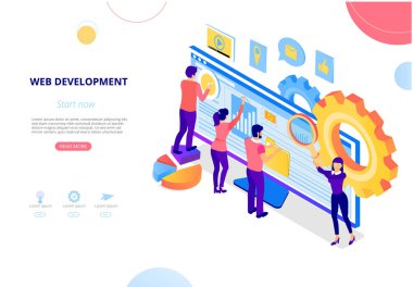 Web geliştirme. Bilgisayarla açılış sayfası veya ana sayfa şablonu