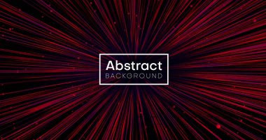 Işık demeti, neon ışınları ile soyut kırmızı dijital arka plan. 