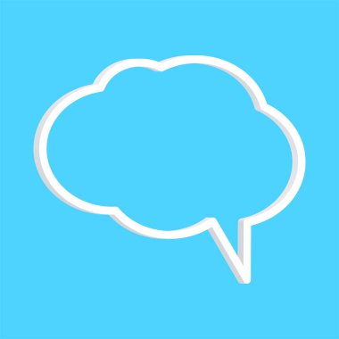 White replica or speech bubble 3d template isolated on blue back