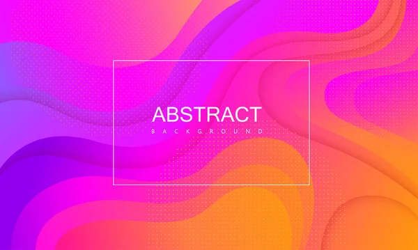 Tarjeta de espectro rosa y naranja con marco y patte ondulado abstracto — Vector de stock