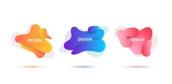 Set aus blauen, rosa und orangefarbenen abstrakten Vorlagen für die Gestaltung. — Stockvektor