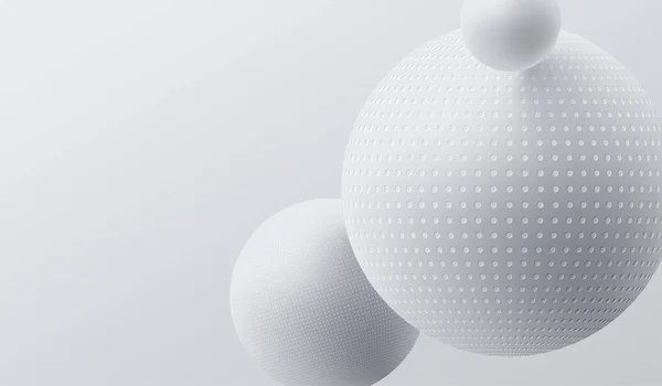 Fond abstrait avec des boules 3d blanches . — Image vectorielle