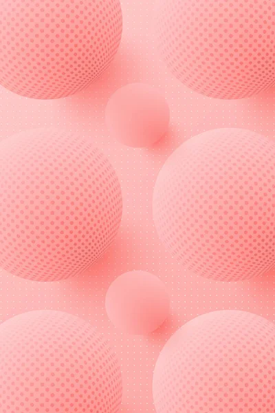 Rosa abstrakter Hintergrund mit 3D-Kugeln. — Stockvektor