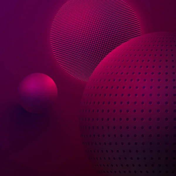 Fond abstrait vineux avec des boules 3D brillantes . — Image vectorielle
