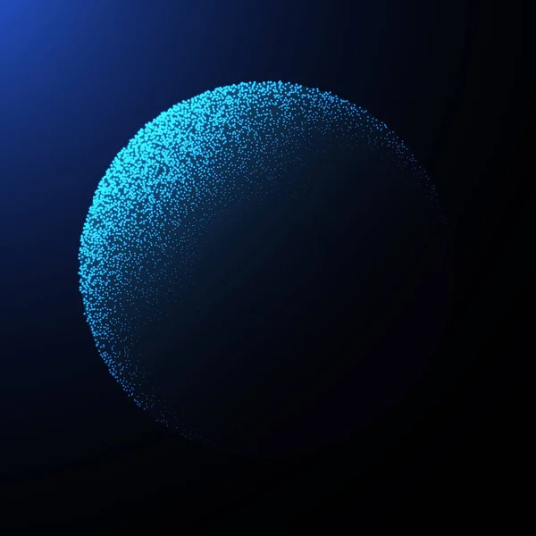 Fondo abstracto azul con brillante bola 3d con sombra . — Vector de stock