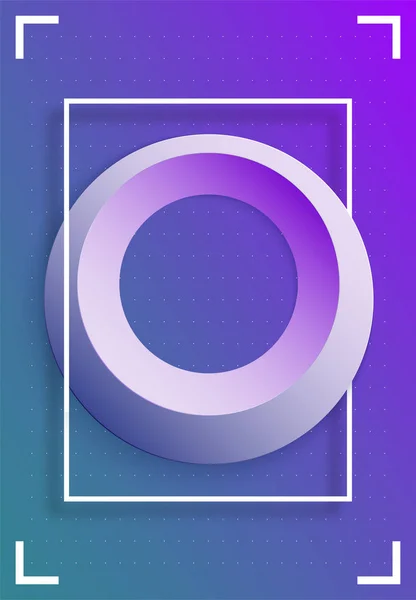 Purple abstract background with frame and lilac circle. — Stock Vector