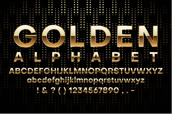 Altın Latin alfabesi ve figürleri. Yazı tipi tasarımı. 