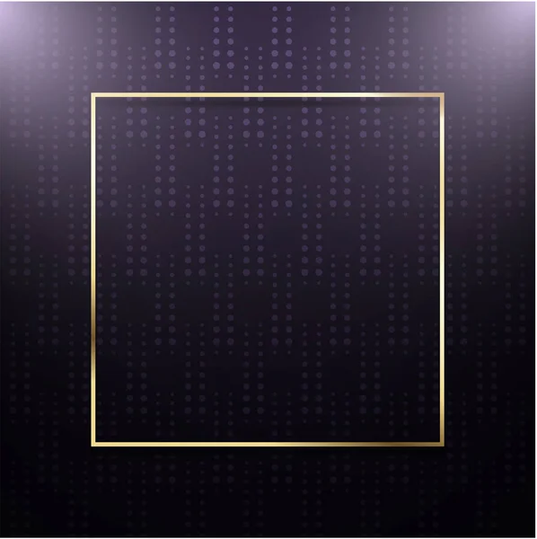 Purple background with gold frame and abstract geometric pattern — Stock Vector