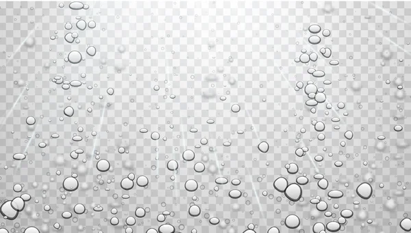 Transparent water background with sunshine and realistic bubbles — Stock Vector