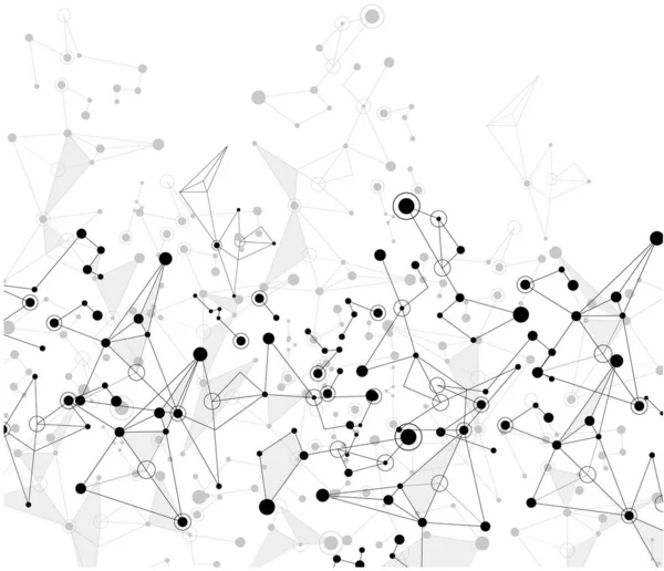 White global communication background with grey abstract network — 图库矢量图片