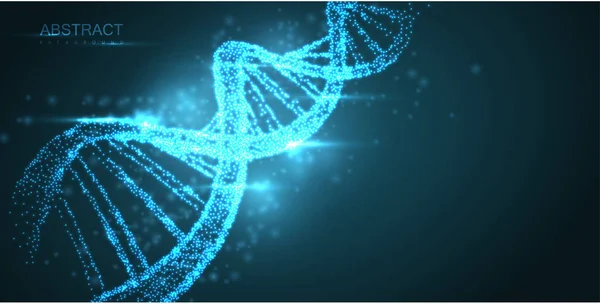 Abstraktes, leuchtendes dna-Molekül, Neon-Helix auf grünem Hintergrund. — Stockvektor