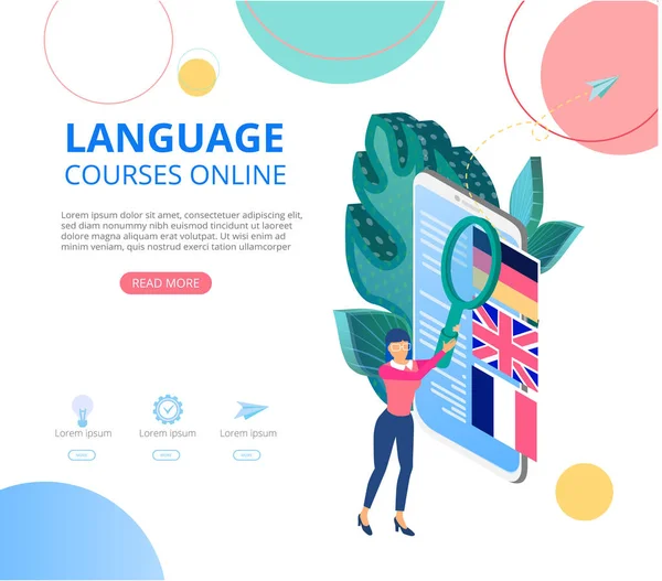 Dil kursları online. sm ile arka plan veya ana sayfa şablonu