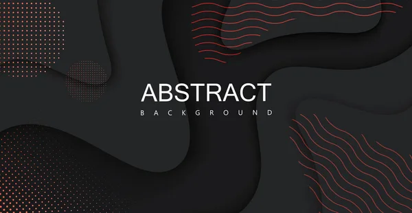 Fondo negro con patrón geométrico abstracto rojo . — Vector de stock