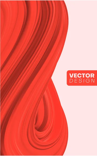 Cartel creativo rojo con diseño abstracto de pincelada . — Vector de stock
