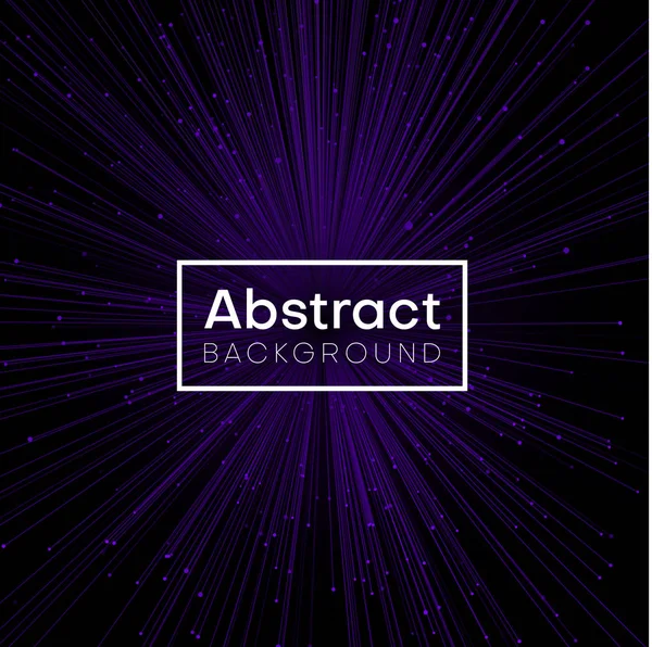 Fondo digital púrpura abstracto con haz de luz, rayos de neón — Vector de stock