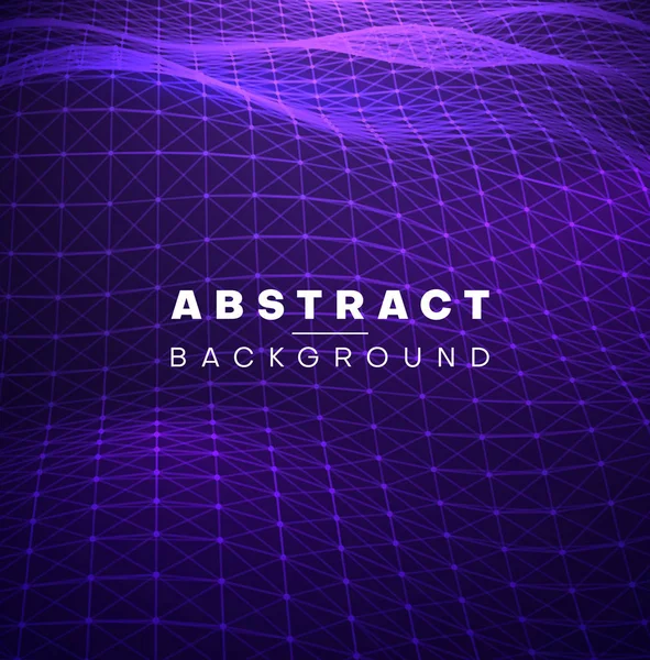 Fondo digital abstracto con superficie púrpura, textura de red — Vector de stock