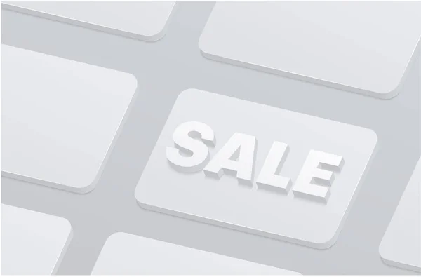 Venta cartel promocional gris con patrón de teclado . — Vector de stock