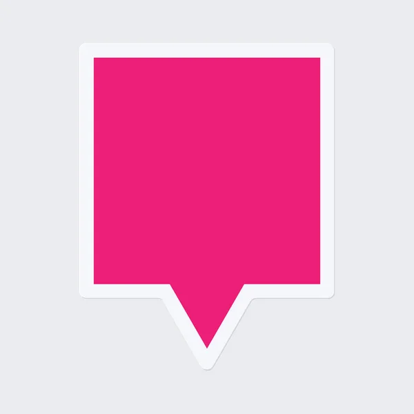 Rosa platt replik eller pratbubbla mall, papper meddelande, anteckning — Stock vektor