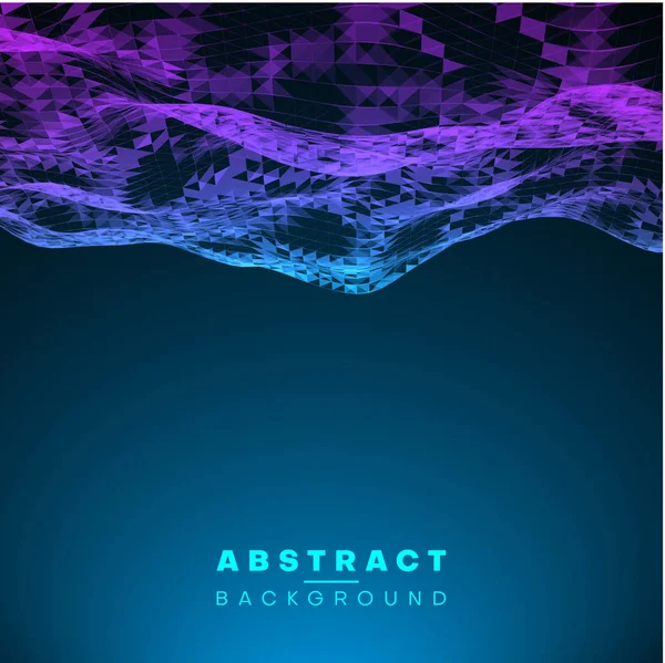 Mor dijital mozaik geometrik pa ile mavi soyut arka plan