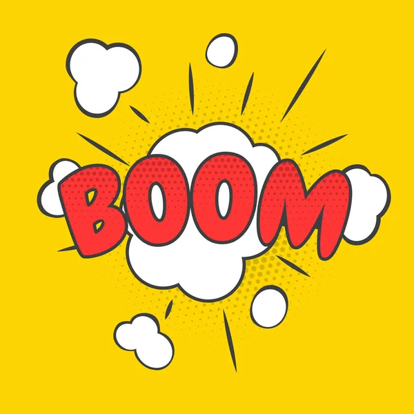 Sarı arka planda kırmızı bom işareti. Pop art tarzı afiş. 