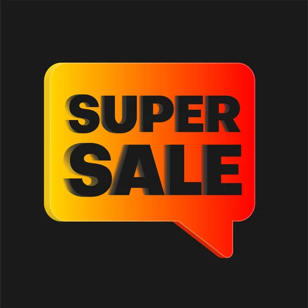 Super-Verkauf. schwarzes Promo-Poster mit orangefarbenem Spektrum — Stockvektor