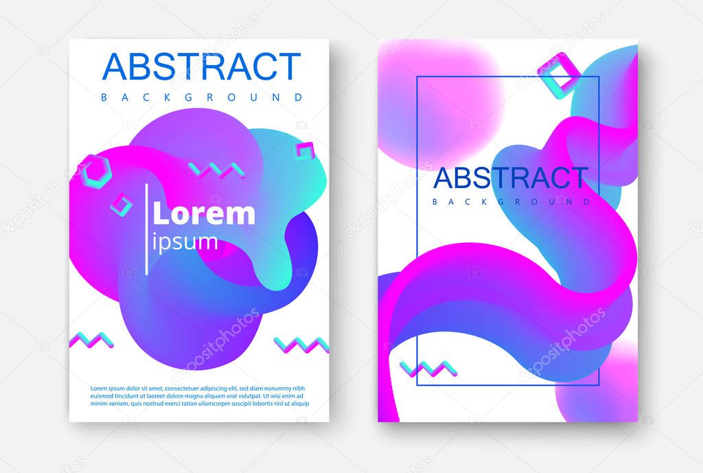 Bright blue and purple backgrounds with abstract spectrum patter