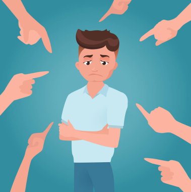 Erkek ya da çocuk azarlanır, kınanılır, emredilir. Üzgün veya suçlu perso