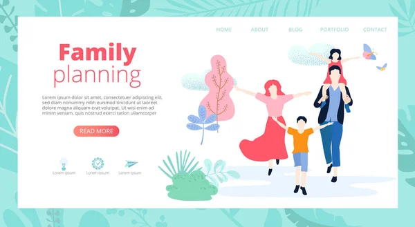 Family planning. People with kid spend weekend together, plan le