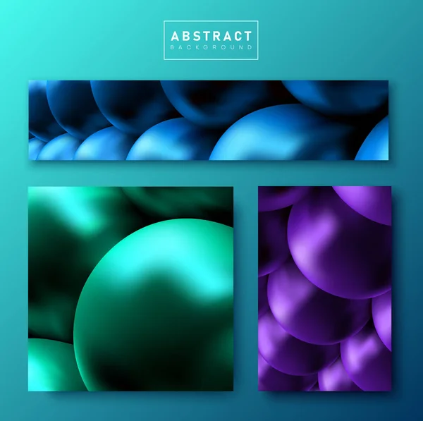 Plantillas abstractas creativas con verde, azul y púrpura brillante 3 — Archivo Imágenes Vectoriales