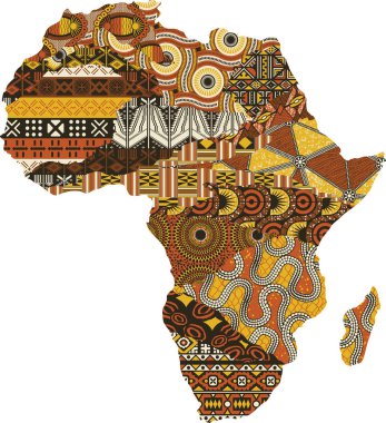 Afrika harita kumaş patchwork, vektör geleneksel etnik desen duvar kağıdı soyut