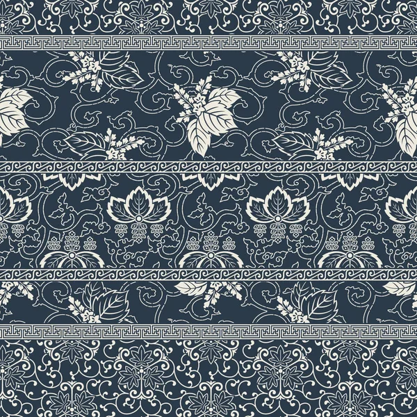 传统日本风格织物拼接壁纸抽象矢量无缝模式 — 图库矢量图片