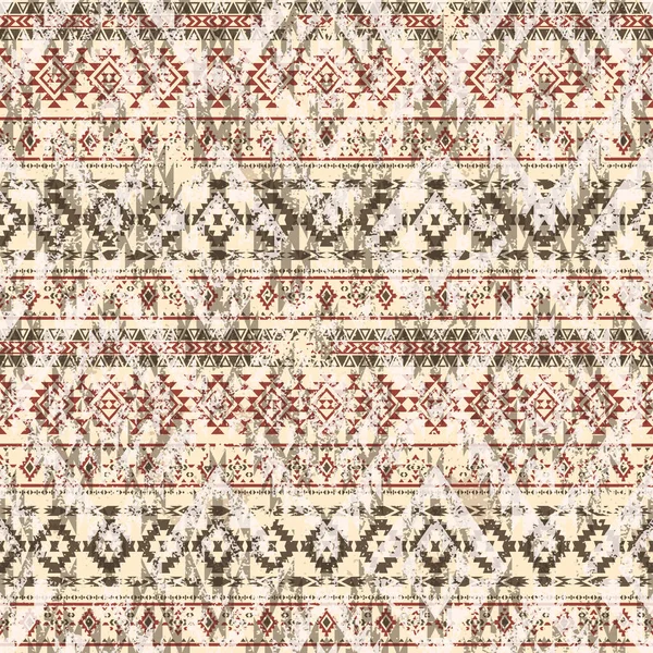 Estilo Nativo Americano Tela Patchwork Wallpaper Grunge Vector Abstracto Patrón — Archivo Imágenes Vectoriales