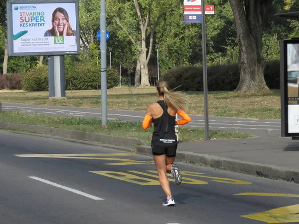 Belgrade Serbia September 2018 2Nd Belgrade Half Marathon Runners Many — Stock Photo, Image