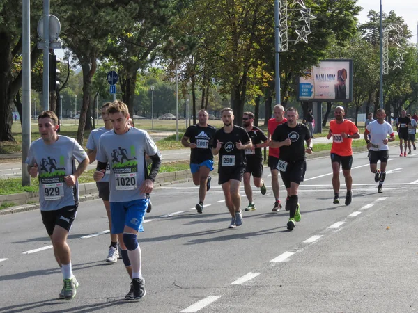 Belgrado Serbia Septiembre 2018 Segunda Media Maratón Belgrado Corredores Muchos — Foto de Stock