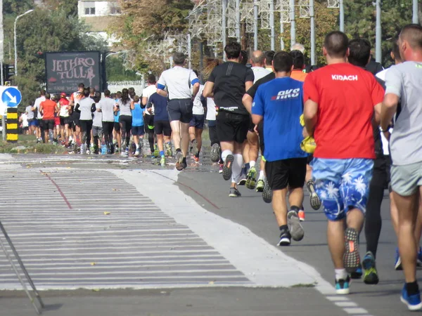 Belgrado Serbia Settembre 2018 Seconda Mezza Maratona Belgrado Corridori Provenienti — Foto Stock