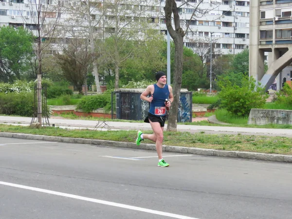 Belgrado Serbia Abril 2019 Maratón Belgrado Corredores Muchos Países Corriendo — Foto de Stock
