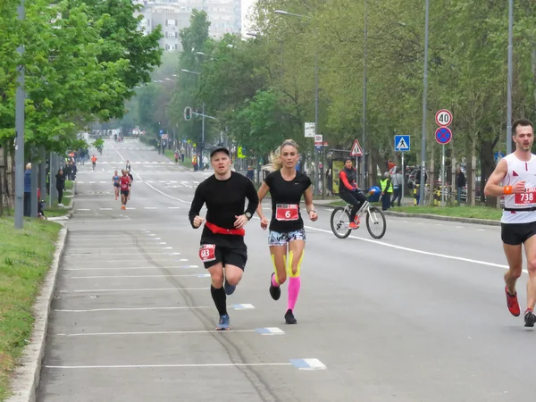 Belgrado Servië April 2019 32E Marathon Van Belgrado Hardlopers Uit — Stockfoto