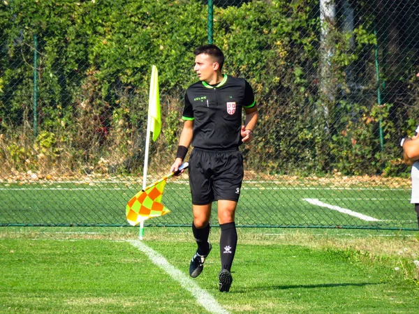 Belgrade Serbia October 2019 Serbian League Football Match Imt Ofk — Stock Photo, Image