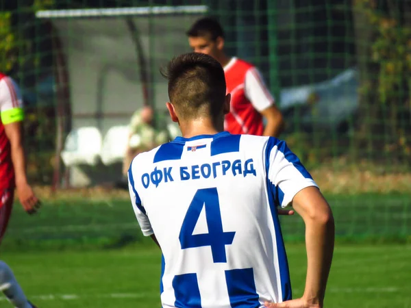 Belgrade Serbia October 2019 Serbian League Football Match Imt Ofk — Stock Photo, Image