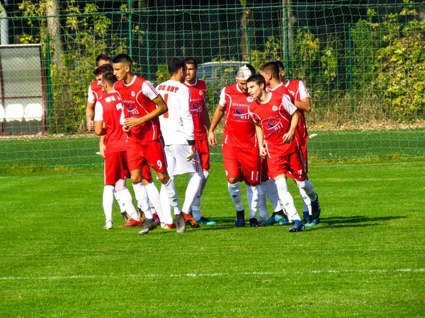 贝尔格莱德 塞尔维亚 2019年10月19日 塞尔维亚联盟 Imt和Ofk Beograd之间的足球比赛 足球场上的足球运动员 — 图库照片